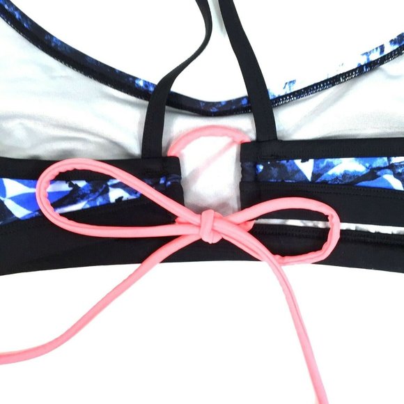 Champion Diamonds In The Rough Cross Back Swim Bra Size XL Blue White Black - Picture 7 of 9